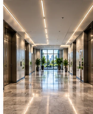 Corporate office hallway